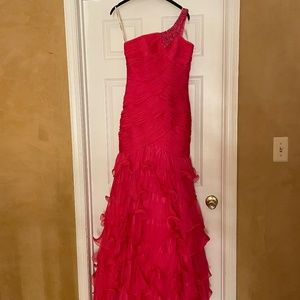 Size 4 - Pink Mermaid Ruffle Style Prom Dress